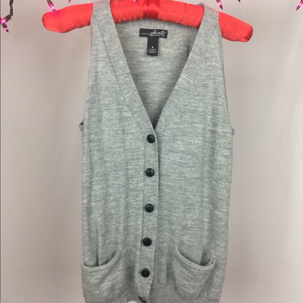 Vintage Grey Sleeveless Cardigan